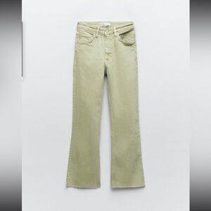 Zara raw hem flare denim jeans